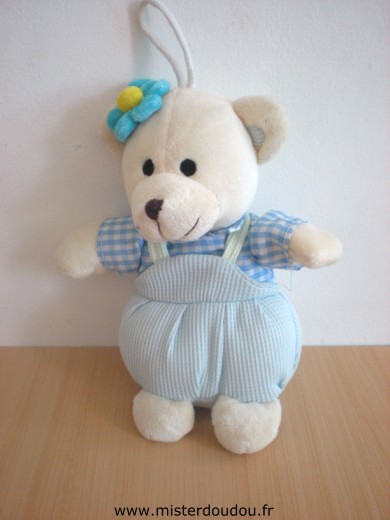 Doudou Ours Eluz Bleu 