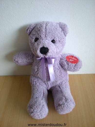 Doudou Ours Enesco Mauve Bruit de cigales quand on appuie sur sa main