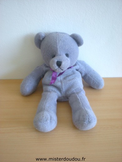 Doudou Ours Enesco Tissus eponge mauve 