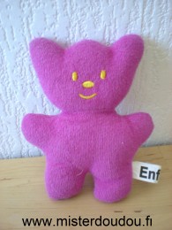 Doudou Ours Enfant magazine Violet en tissus éponge 