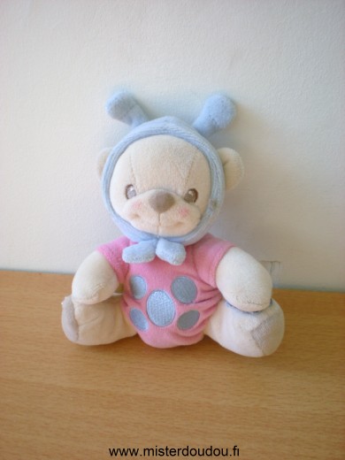Doudou Ours Fisher-price Beige rose bleu 