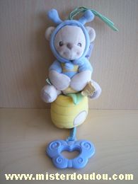 Doudou Ours Fisher-price Bleu jaune Nature bearries musical