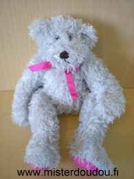 Doudou Ours France loisirs Gris fushia 