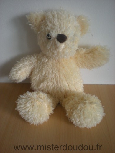 Doudou Ours Friends & more Jaune Billes grises pour les yeux
