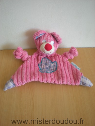 Doudou Ours Futuroscope Rose violet bleu 