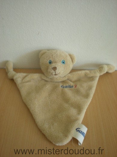 Doudou Ours Gallia Beige yeux bleus 