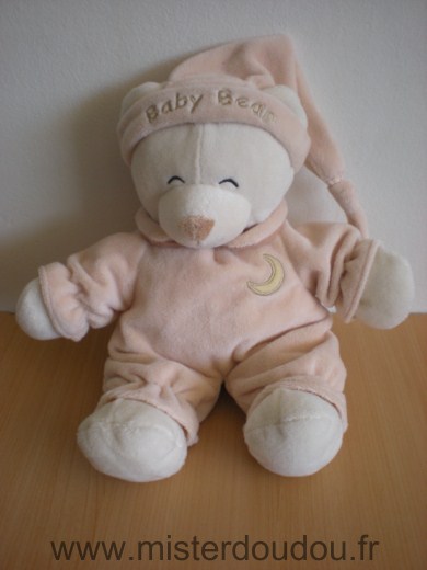 Doudou Ours Gipsy Beige lune jaune baby bear 