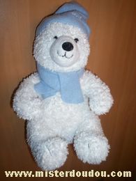 Doudou Ours Gipsy Blanc bleu 