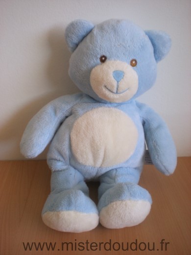 Doudou Ours Gipsy Bleu blanc 