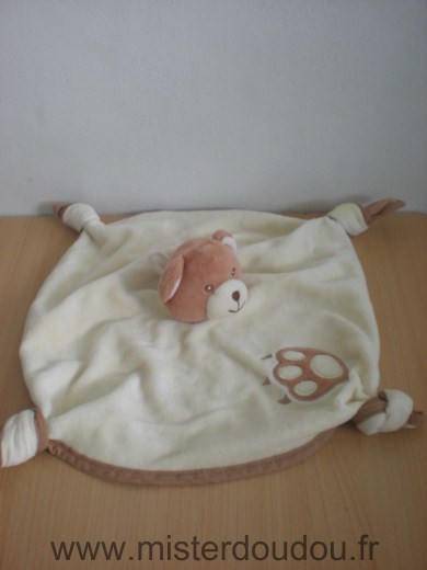 Doudou Ours Gipsy Ecru marron avec emprunte d une patte 