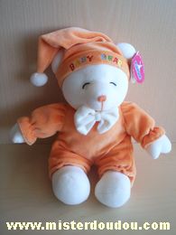 Doudou Ours Gipsy Orange blanc 