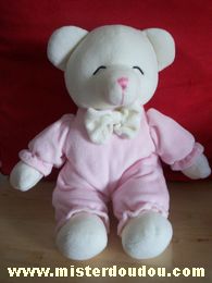 Doudou Ours Gipsy Rose blanc 
