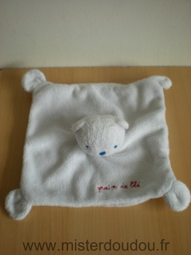 Doudou Ours Grain de ble Blanc 