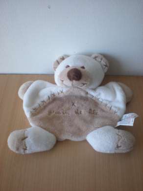 Doudou Ours Grain de ble Blanc beige 