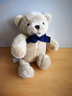 Doudou Ours H et m Beige noeud bleu 