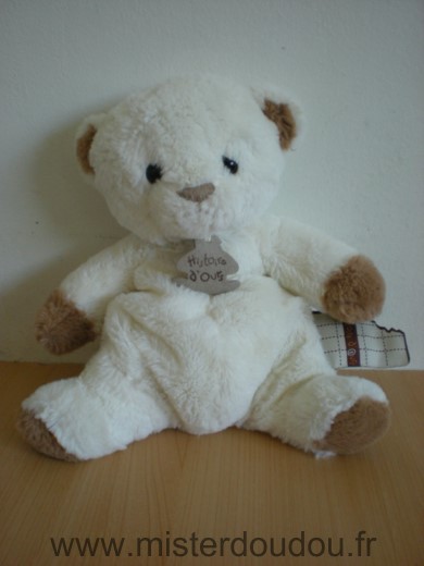 Doudou Ours Histoire d ours Blanc marron 