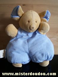 Doudou Ours Histoire d ours Marron / bleu 