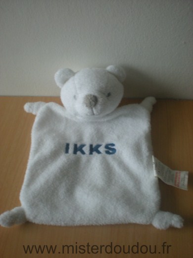 Doudou Ours Ikks Blanc brodé ikks 