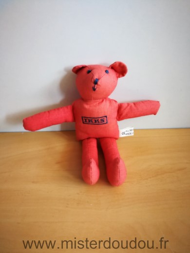 Doudou Ours Ikks Rouge 