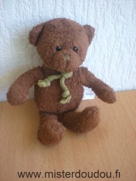 Doudou Ours Impexit Marron cordon vert 