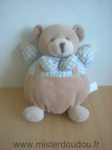 Doudou Ours Jacadi Beige bleu 