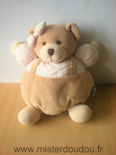 Doudou Ours Jacadi Beige rose Une petite tache sur le bras