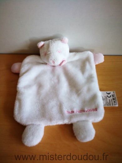 Doudou Ours Jacadi Blanc rose toute petite jacadi 