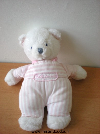 Doudou Ours Jacadi Rose blanc bébé jacadi 