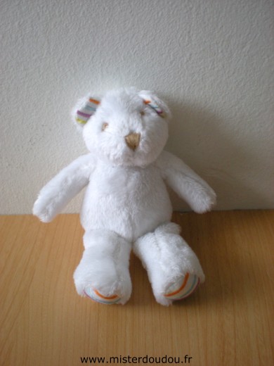 Doudou Ours Jeff de bruges Blanc Mini doudou