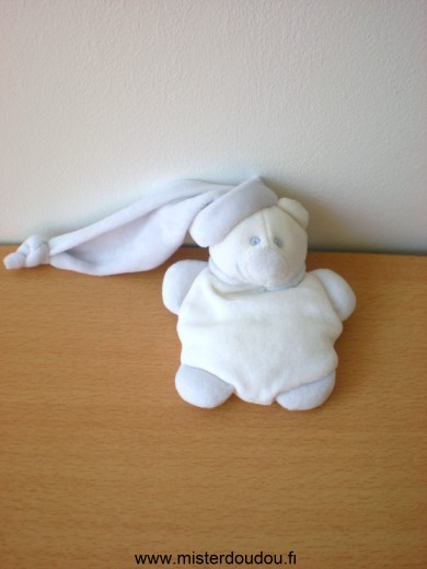 Doudou Ours Jollybaby Blanc bleu clair 