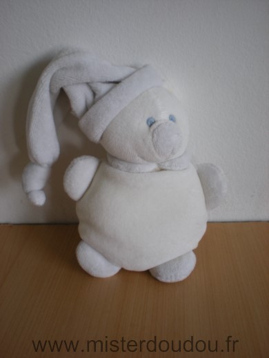 Doudou Ours Jollybaby Bleu clair blanc 