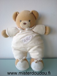 Doudou Ours Kaloo Beige avec feuille 