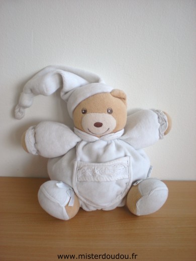 Doudou Ours Kaloo Blanc 2 traces non parties au lavage