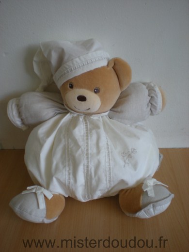 Doudou Ours Kaloo Blanc en tissus 