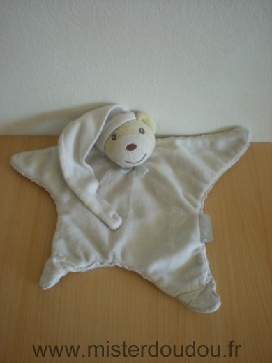 Doudou Ours Kaloo Blanc motif fleur 