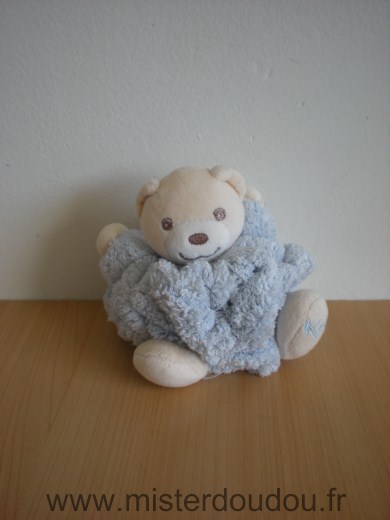 Doudou Ours Kaloo Bleu clair Mini doudou avec ficelle attache tetine