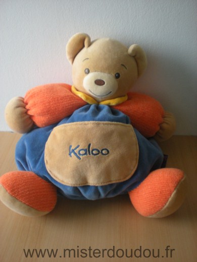 Doudou Ours Kaloo Bleu orange 