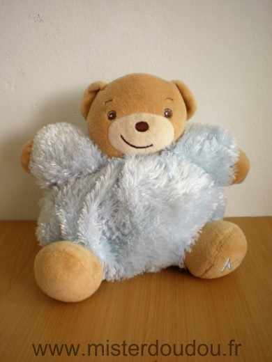 Doudou Ours Kaloo Bleu plume poils 