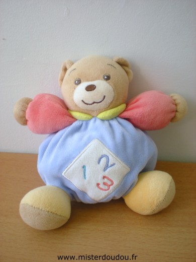 Doudou Ours Kaloo Bleu rouge 123 