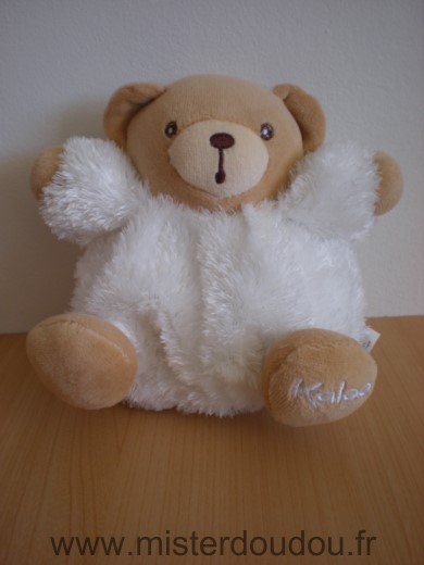 Doudou Ours Kaloo Fur blanc plume 