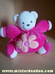 Doudou Ours Kaloo Fushia Kaloo fleur fushia avec fleur rose

deux petites taches discretes derrieres la tete