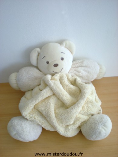 Doudou Ours Kaloo Jaune blanc 