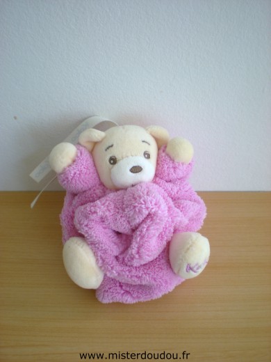 Doudou Ours Kaloo Kaloo plume rose 