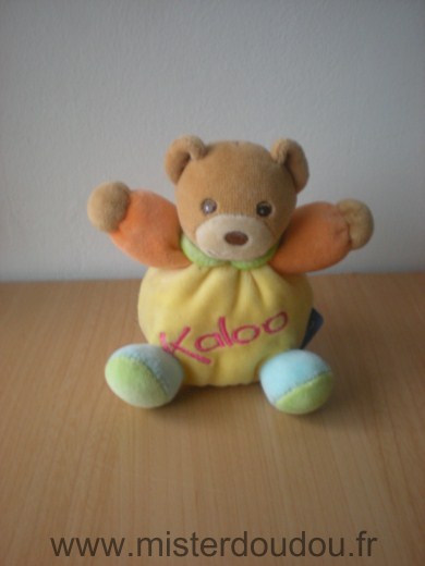 Doudou Ours Kaloo Mini kaloo jaune orange bleu 