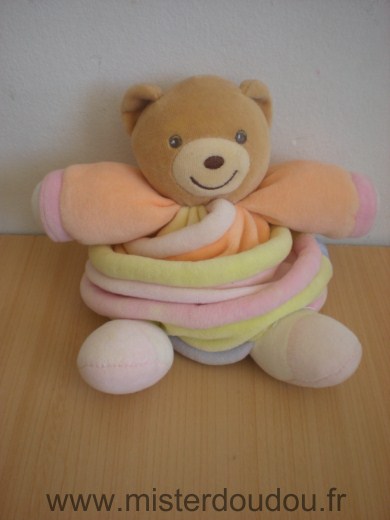 Doudou Ours Kaloo Ours candies rose orange jaune 