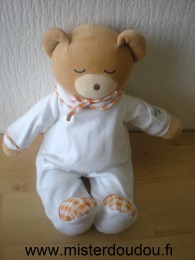 Doudou Ours Kaloo Ours dormeur pyjama blanc 