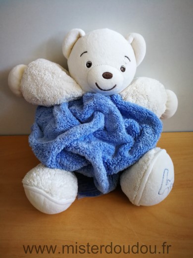 Doudou Ours Kaloo Plume bleu blanc 