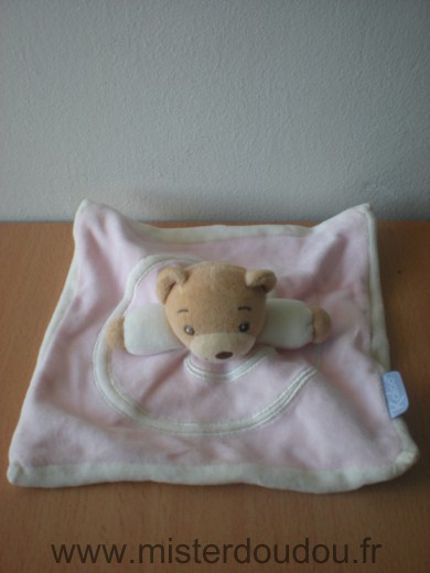 Doudou Ours Kaloo Rose blanc 