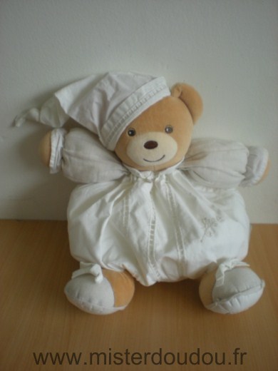 Doudou Ours Kaloo Tissus blanc lin 