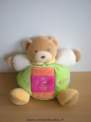 Doudou Ours Kaloo Vert blanc rose orange 123 